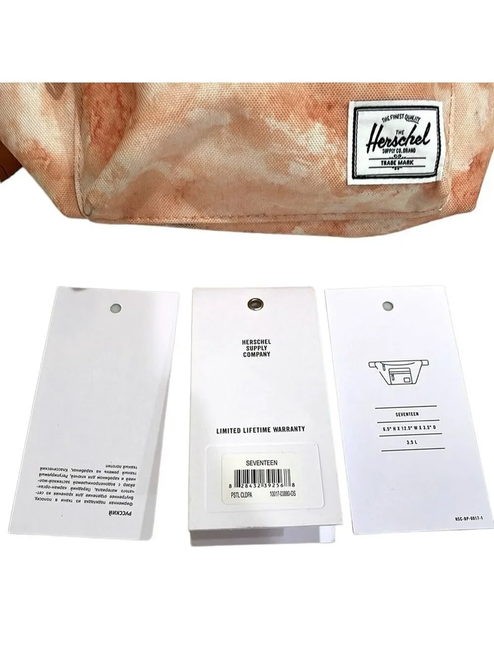 NWT Herschel Seventeen Tie Dye Hip Bag 3.5L Peach Orange